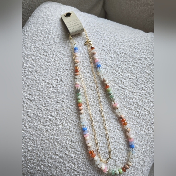 Anthropologie,  Serefina, Beaded and Chain Link Necklace Set, Gold/Multi - NWT! - Picture 1 of 4